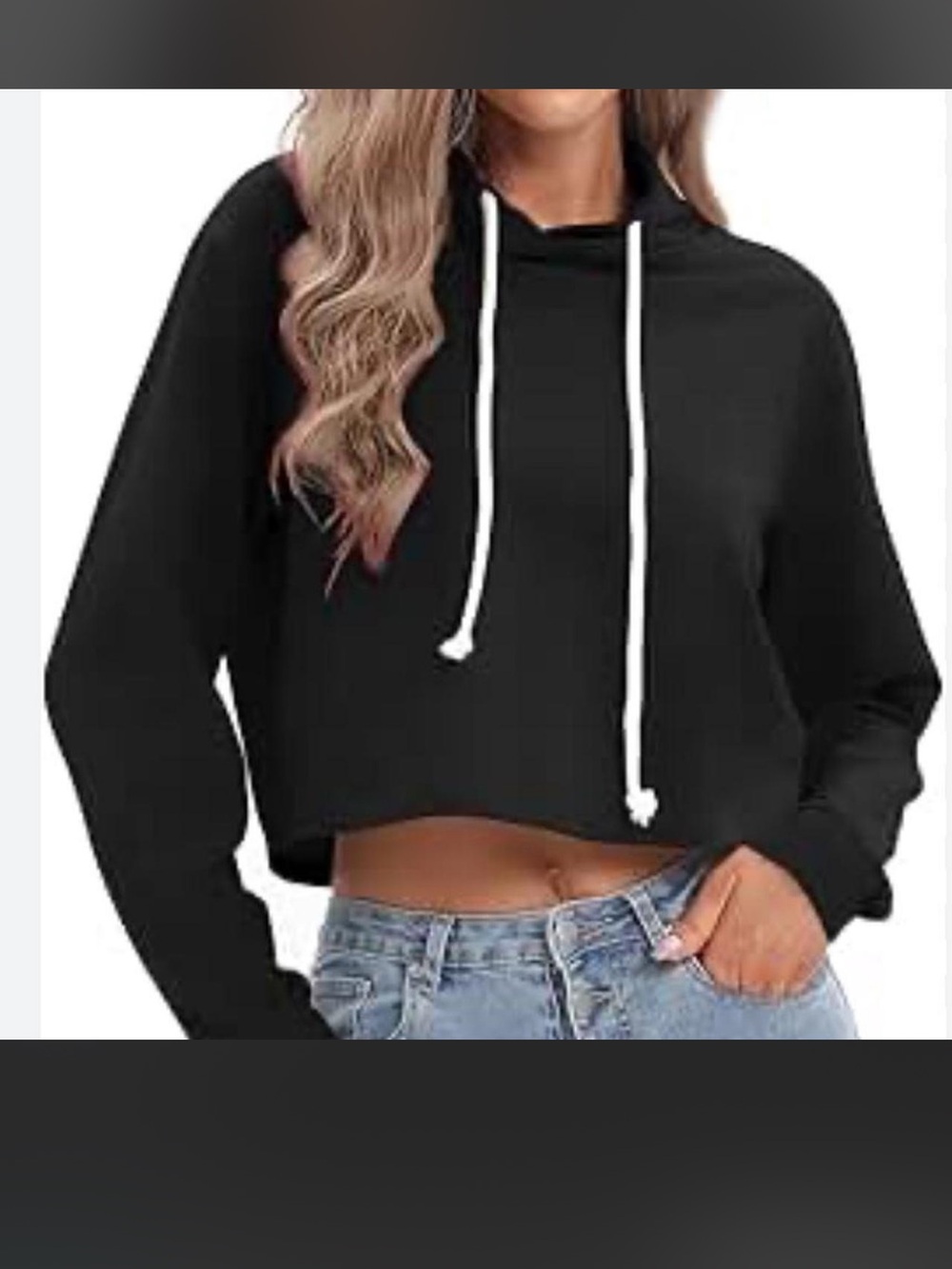 wild fable Cropped *GRAY* Hoodie with Drawstrings
